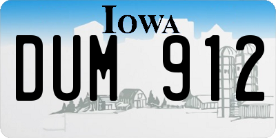 IA license plate DUM912