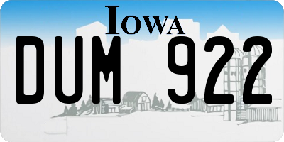 IA license plate DUM922