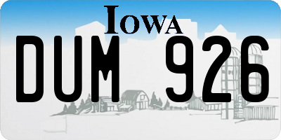 IA license plate DUM926