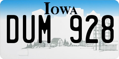 IA license plate DUM928