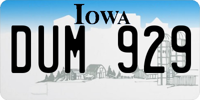 IA license plate DUM929