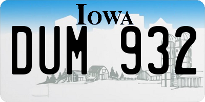 IA license plate DUM932