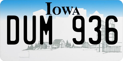 IA license plate DUM936