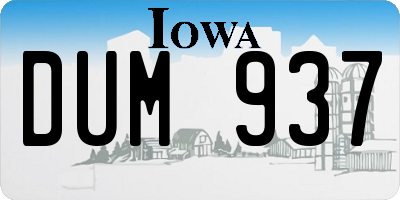 IA license plate DUM937