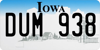 IA license plate DUM938
