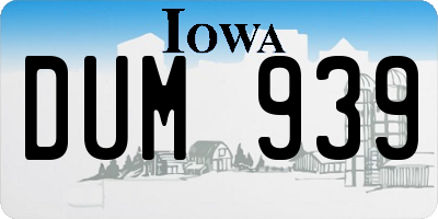 IA license plate DUM939