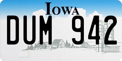 IA license plate DUM942