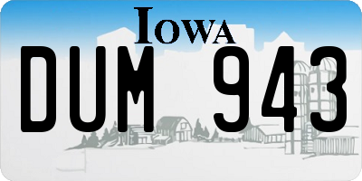 IA license plate DUM943