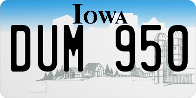 IA license plate DUM950