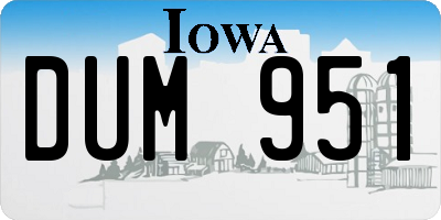 IA license plate DUM951