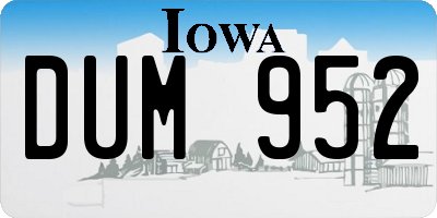 IA license plate DUM952