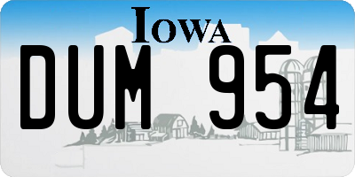 IA license plate DUM954