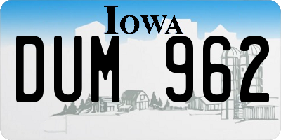 IA license plate DUM962