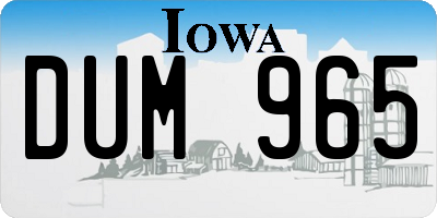 IA license plate DUM965
