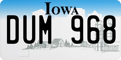 IA license plate DUM968
