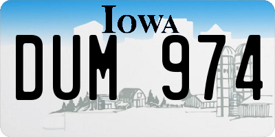IA license plate DUM974