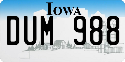 IA license plate DUM988