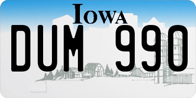 IA license plate DUM990
