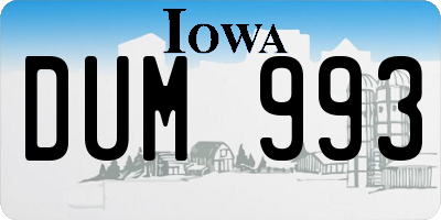 IA license plate DUM993