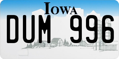 IA license plate DUM996