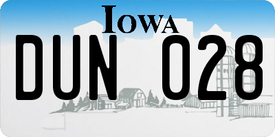 IA license plate DUN028