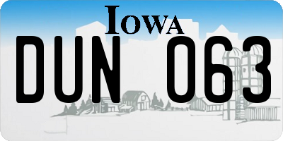 IA license plate DUN063