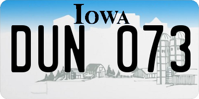 IA license plate DUN073
