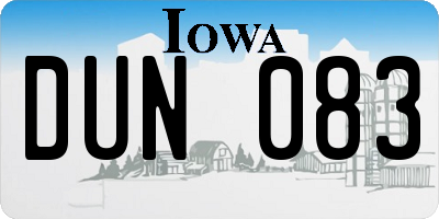 IA license plate DUN083