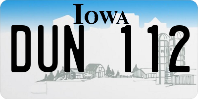IA license plate DUN112