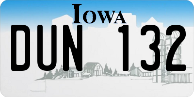 IA license plate DUN132