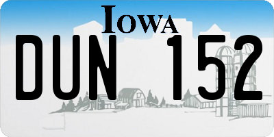 IA license plate DUN152