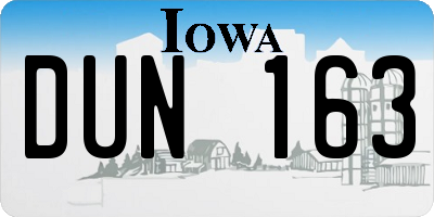 IA license plate DUN163