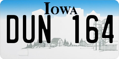 IA license plate DUN164