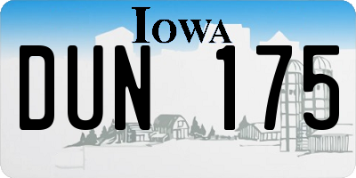 IA license plate DUN175