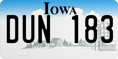 IA license plate DUN183