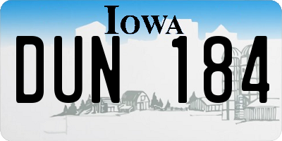 IA license plate DUN184