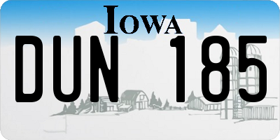 IA license plate DUN185