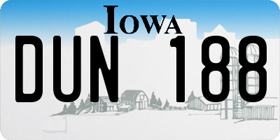 IA license plate DUN188