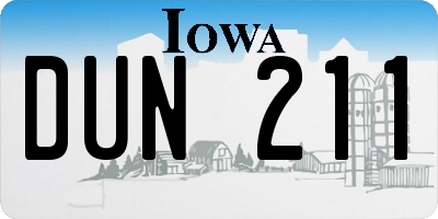 IA license plate DUN211