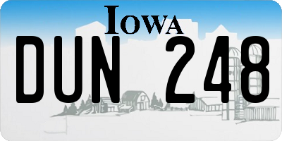 IA license plate DUN248