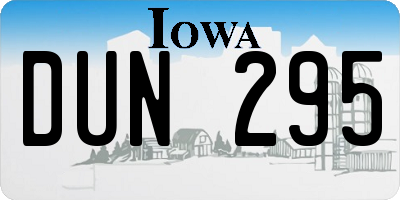 IA license plate DUN295