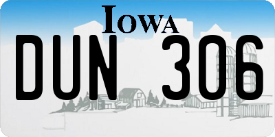 IA license plate DUN306