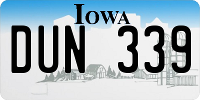 IA license plate DUN339