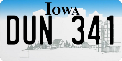 IA license plate DUN341