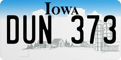 IA license plate DUN373