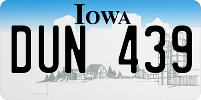 IA license plate DUN439