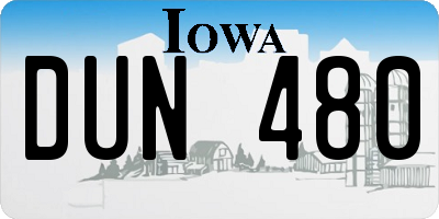 IA license plate DUN480