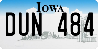 IA license plate DUN484