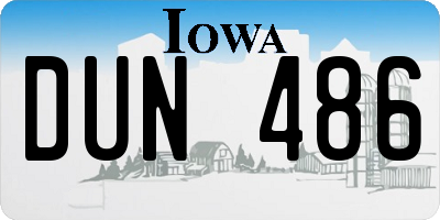 IA license plate DUN486