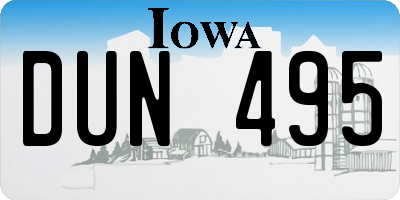 IA license plate DUN495